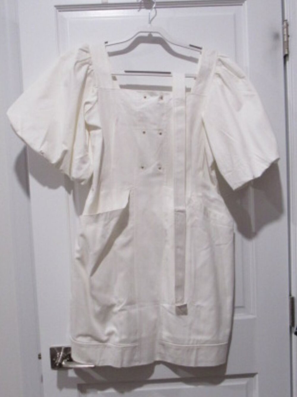 Venus White Denim Dress with Belt 14 NWOT